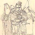 Buchanan and his Advisors, 1996, Sketchbook, Pencil on
paper (60)