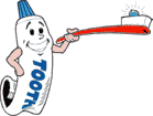 Cartoon of Tubie, the Brush Up On Healhty Teeth mascot
