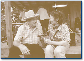 Image: Mary Hufford interviews bluegrass musician Everett Lilly