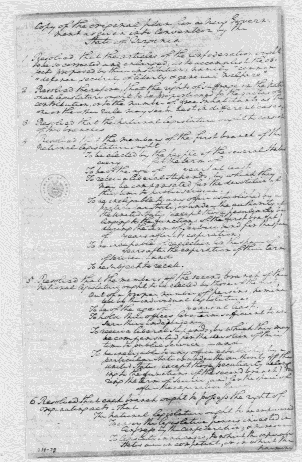 Image 112 of 1117, Virginia Delegates to Congress, May 1787, Copy of 