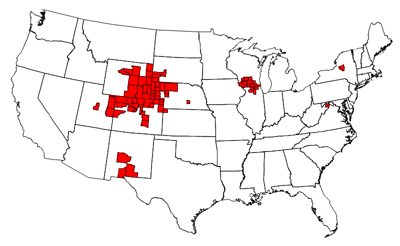 Map of Chronic Wasting Disease Among Free-Ranging Cervids