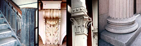 detail of decorative wooden railing