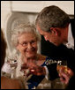 President George W. Bush toasts Her Majesty Queen Elizabeth II of Great Britain following welcoming remarks Monday, May 7, 2007, during the State Dinner in her honor at the White House. White House photo by Eric Draper