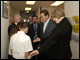 Secretary Spellings and California Governor Arnold Schwarzenegger greet students at Otay Elementary School in San Diego, California.