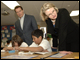 Secretary Spellings and California Governor Arnold Schwarzenegger visit with students and teachers at Otay Elementary School in San Diego, California.