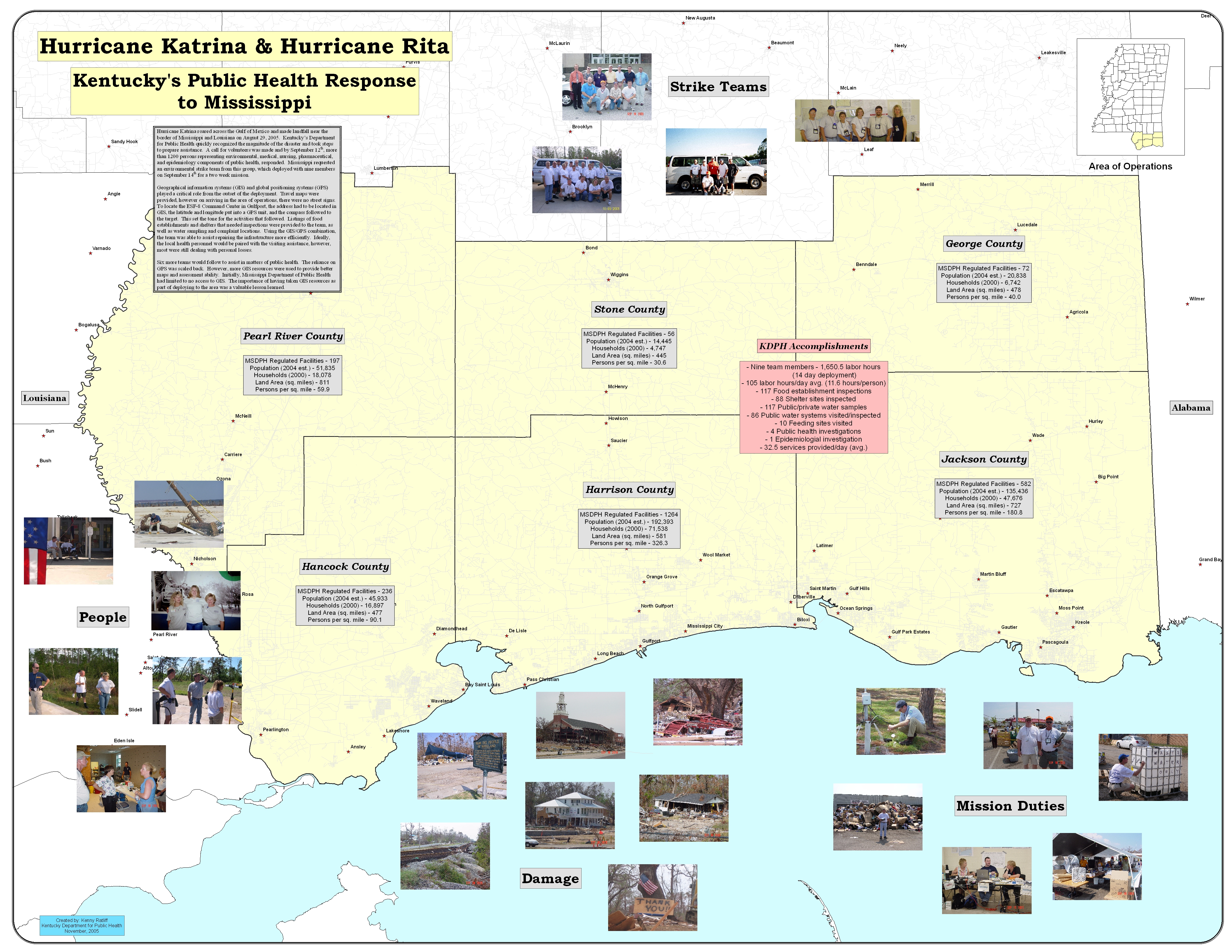 Kentucky’s Public Health Response for Hurricane’s Katrina and Rita in Mississippi Map Image