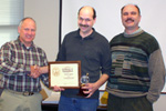 (from left) Ohio NRCS Assistant State Conservationist Tom Perrin, Mike Patterson, and Ohio NRCS Earth Team Volunteer Coordinator Mitch Catrell