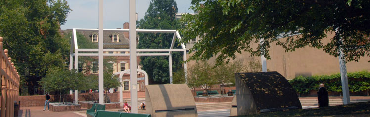 [NPS photo] Franklin Court at Independence National Historical Park.