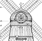 HABS drawing of an historic windmill