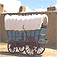 image of a wagon outside Bent's Fort
