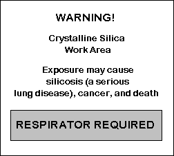 Figure 3. Sample warning sign for silica work area requiring respirators