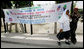 A sign welcomes President George W. Bush, Monday, February 18, 2008 in the Tanzanian capitol of Dar es Salaam. White House photo by Chris Greenberg