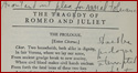 Bernstein’s Annotated Copy of Romeo and Juliet