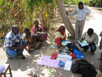 IMPACT Tz team members conducting a household survey in Rufiji District