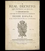 Real decreto, que previene las reglas, y condiciones con que se puede hacer el comercio desde España a la provincia de la Luisiana ...