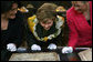 Mrs. Laura Bush is shown an ancient map during her visit Saturday, April 5, 2008, to the Croatian State Archives in Zagreb. White House photo by Shealah Craighead