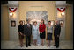 Mrs. Bush poses for a photo during a tour of the Smithsonian American Art Museum's Exhibit "The Honor of Your Company Is Requested: President Lincoln's Inaugural Ball" Thursday, April 17, 2008, in Washington, D.C. Mrs. Bush is joined by, from left to right, Ms. Alison McNally, Acting Under Secretary for Finance and Administration, Smithsonian Institute, Dr. Richard Kurin, Acting Under Secretary for History, Art and Culture, Smithsonian Institute, Mrs. Sarah Brown, wife of Prime Minister of the United Kingdom, Lady Sheinwald, wife of the British Ambassador to the United States, and Mr. Charles Robertson, Guest Curator, "the Honor of Your Company Is Requested: President Lincoln's Inaugural Ball" Exhibit. White House photo by Shealah Craighead