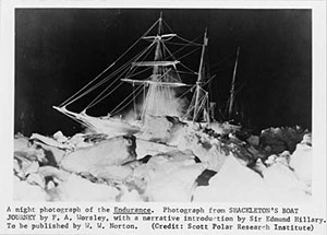 The Endurance at night during Shackleton's Antarctic Expedition, 1914-1915