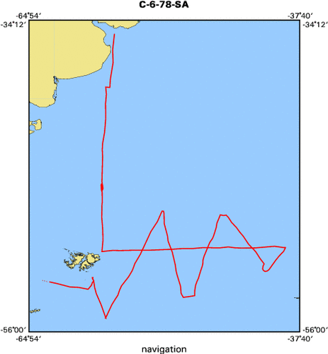 C-6-78-SA map of where magnetics equipment operated