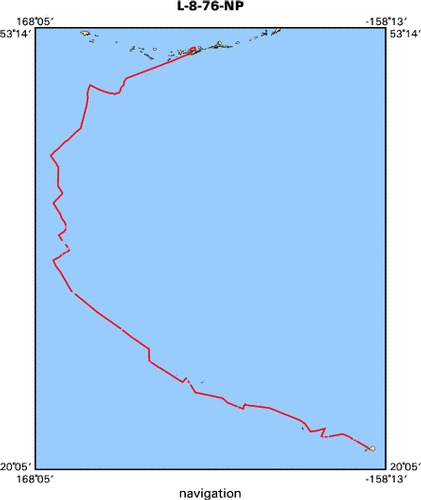 L-8-76-NP map of where navigation equipment operated