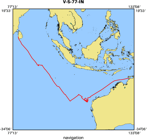 V-5-77-IN map of where navigation equipment operated