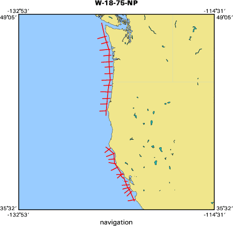 W-18-75-NP map of where seismic equipment operated