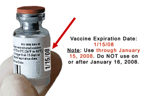 Vaccine may be used up to and including the expiration date.