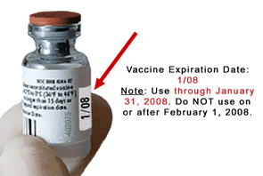 Vaccine may be used up to and including the expiration date.