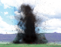 300 pounds of Ammonium Nitrate punching 88 dump truck loads of soil into the air to create potholes near Henry’s Lake, Idaho