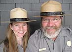 Portrait of Park Rangers Beth Taylor and George Heinz.