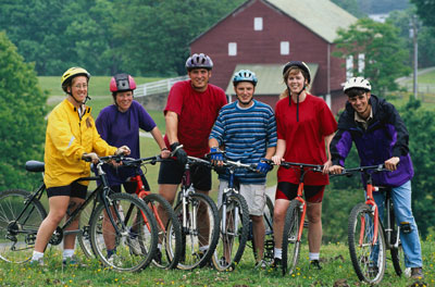 photograph of several bicyclists