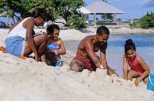 Una familia en la playa