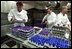 White House chefs prepare for the White House Easter Egg Roll by dying thousands of eggs for the young visitors March 29, 2002.