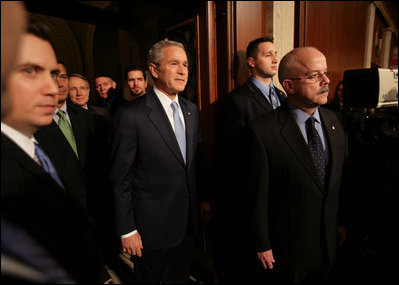 President George W. Bush enters the House Chamber of the U.S. Capitol for his State of the Union address, Tuesday, Jan. 23, 2007.