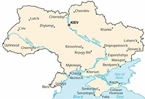 Map of Ukraine, courtesy of The World Factbook