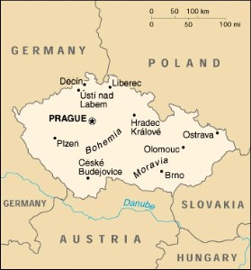 Map of the Czech Republic, courtesy of The World Factbook