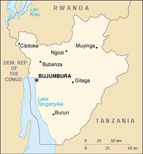 Map of Burundi