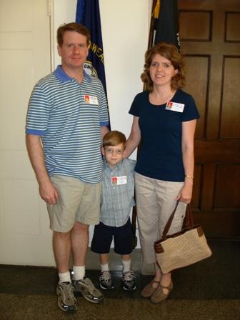 The Hodge family visits Congressman Chandler's office on May 23, 2007.  Pictured from left to right: Greg, Parker, and Holly.