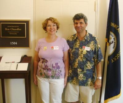 Brenda and David Mannino from Lexington visit Congressman Ben Chandler's office on July 13, 2007.