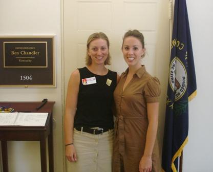 Angie Van Berkel and Saskia Coolen from Lexington visit Congressman Ben Chandler's office on August 3, 2007.