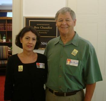 Melissa and Cliff Linkes, from Lexington, visit Congressman Ben Chandler's office on August 22, 2007.