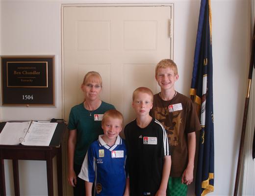 Tommy, Matthew, Zach, and Nathan Pugh on July 22, 2008