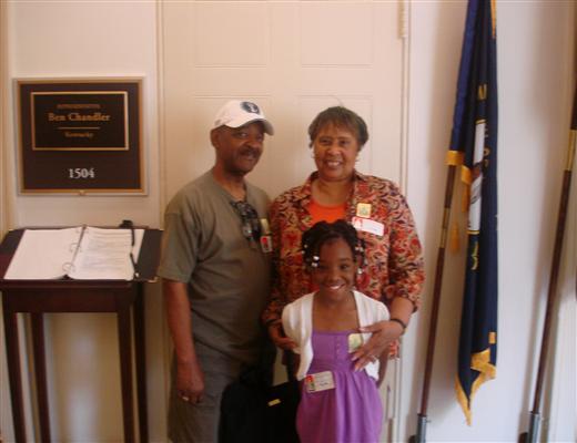 Mr. and Mrs. Harris and their granddaughter on July 31, 2008