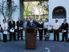 Central American Security Act Press Conference, Downtown Los Angeles, March 4, 2002. Vivian V. Panting, Consul General, Republic of Honduras, Los Angeles; Randy Jurado Ertll, Executive Director, SANN; Richard C. Mendez, Executive Director, El Rescate; Carlos Ardon, Executive Director, Public Immigrants Policy Institute of Los Angeles; Rep. Berman; Angela Sanbrano, Central American Resource Center; Cecilia Rodriguez, Alianza Hondureno de Los Angeles.