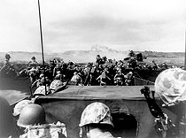 Marines Begin an Attack from the Beach at Iwo Jima on D-Day