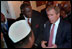 President George W. Bush talks with African leaders following his meeting with African presidents in the Cabinet Room, June 28, 2001. 