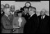 Within hours of President Franklin Roosevelt's death, Vice President Harry Truman takes the oath of office in a brief ceremony in the Cabinet Room April 12, 1945.