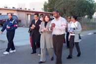 Congresswoman Davis marches with community leaders at the Walk for Solidarity and Candlelight prayer vigil in southeast San Diego in January 2006.