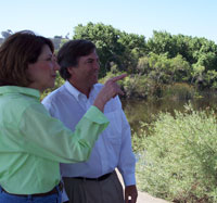 Susan tours the San Diego River Park with Rob Hutsel, Executive Director of the park’s foundation.