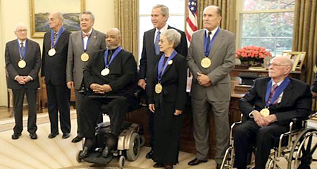 The 2005 Medalist with President Bush in the Oval Office